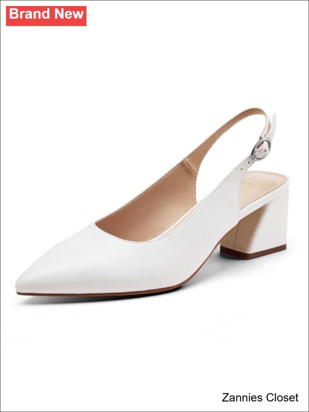 ✨ Slingback Closed Toe Block Chunky Low Heel Pumps 2.36 Inch Office Wedding